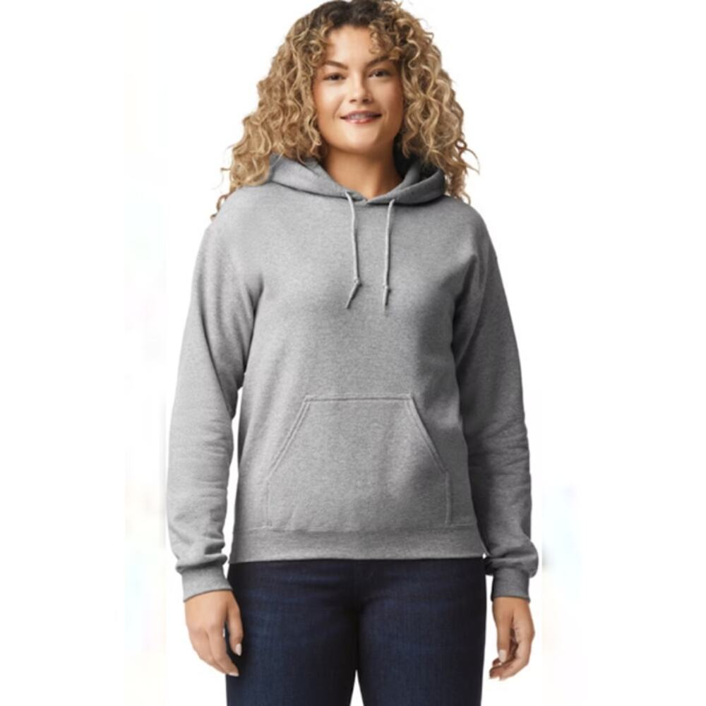 Gildan Women's Heavy Blend Relaxed Fit Pullover Hooded Sweatshirt Size 2XL Gray